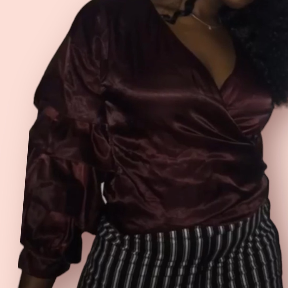 Silky Burgundy Crop Top